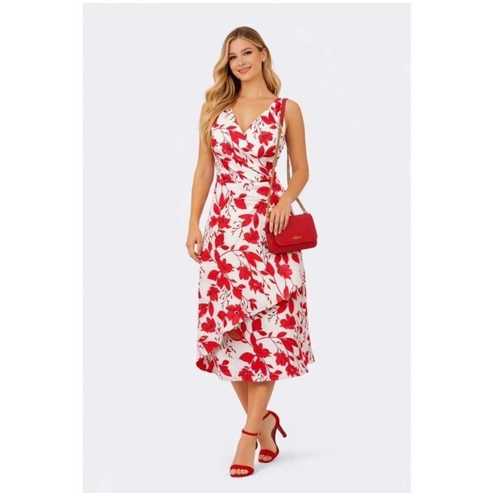 BANANA REPUBLIC White Floral Midi Dress - Picture 2 of 10